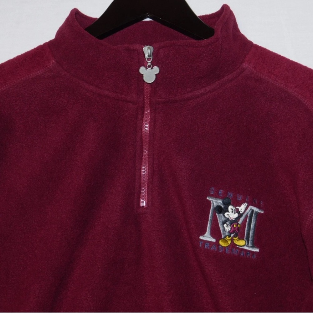 Vintage 1990s MICKEY INC Disney‎ World Quarter Zip Pullover Fleece Jacket men XL - Picture 7 of 9
